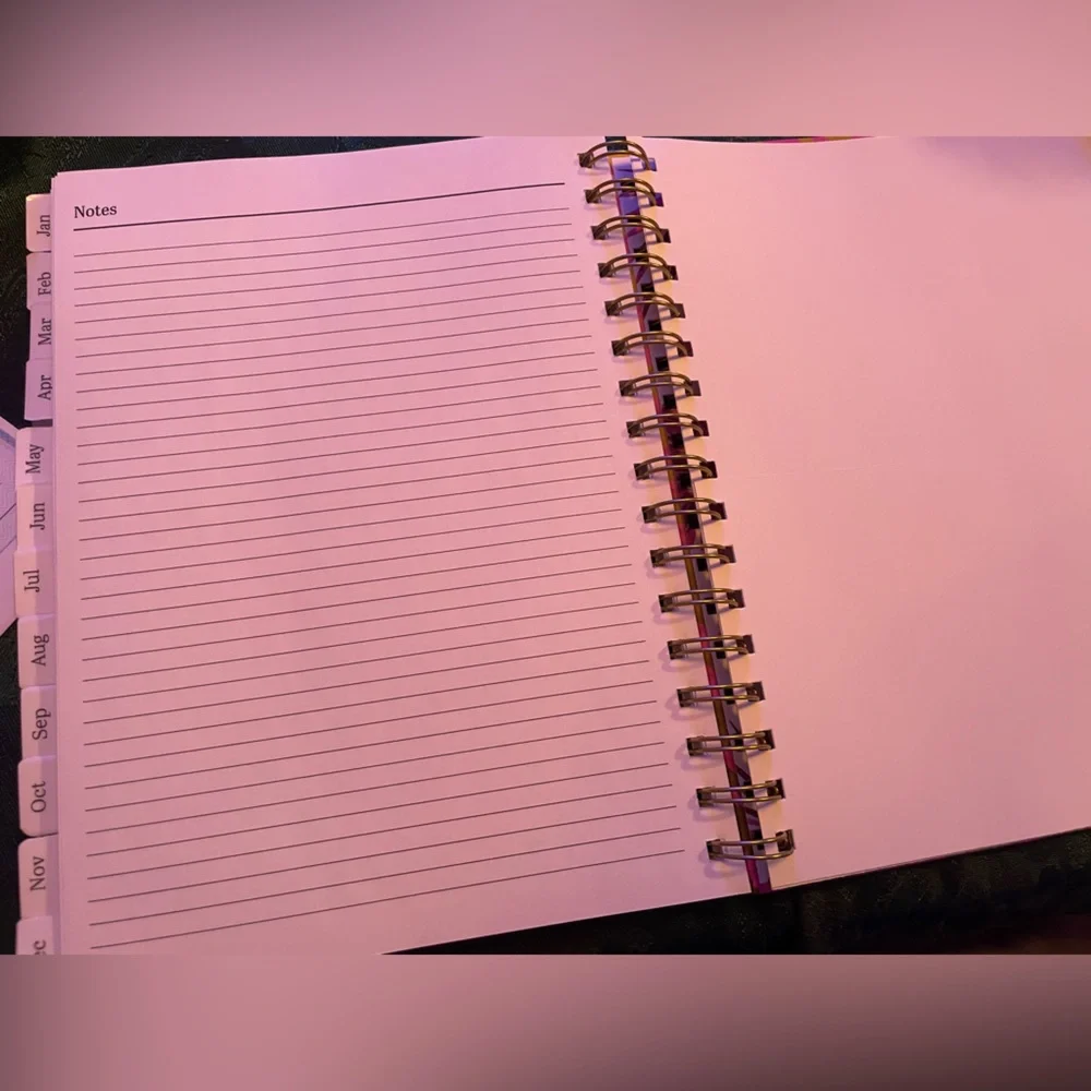 Hardcover Pink Tiger Spiral 2026 Organizational Planner with Gold Accents